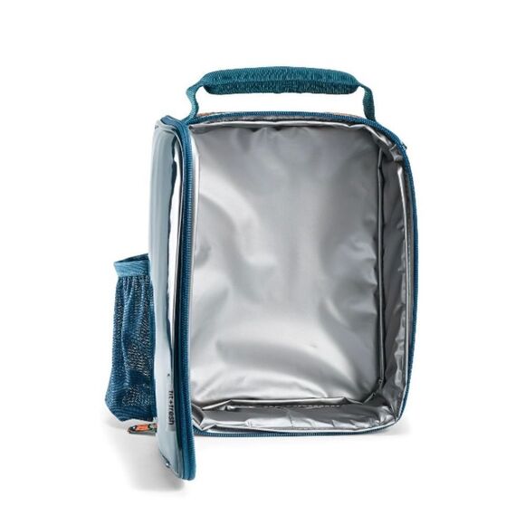 Fit & Fresh Insulated DIY Sticker Lunch Bag Teal Soft Sided Reusable Lunch Bag - Picture 10 of 12